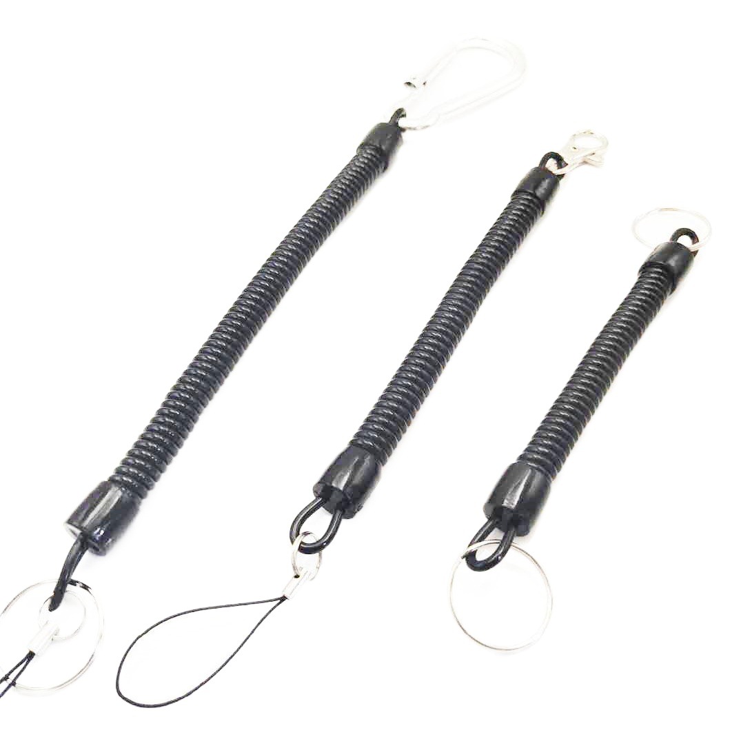 Factory wholesale PU spring rope Luya pliers lanyard keychain safety anti-lost rope telescopic spring rope good quality