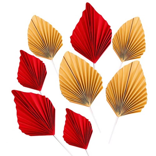 Cake decoration folding fan festive leaves finished fan antique plug-in baking birthday festival flags birthday decoration