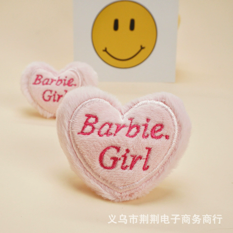 Плюшевая ткань вышитая буква любви персиковое сердце аксессуары diy ручной работы для волос брошь материал для одежды обувь носки аксессуары