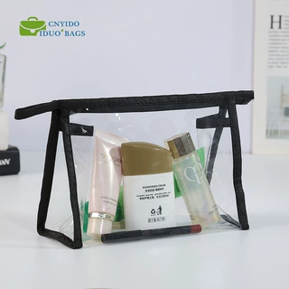 透明软pvc车缝立体袋三角型大容量洗漱袋收纳袋化妆包装袋子定制