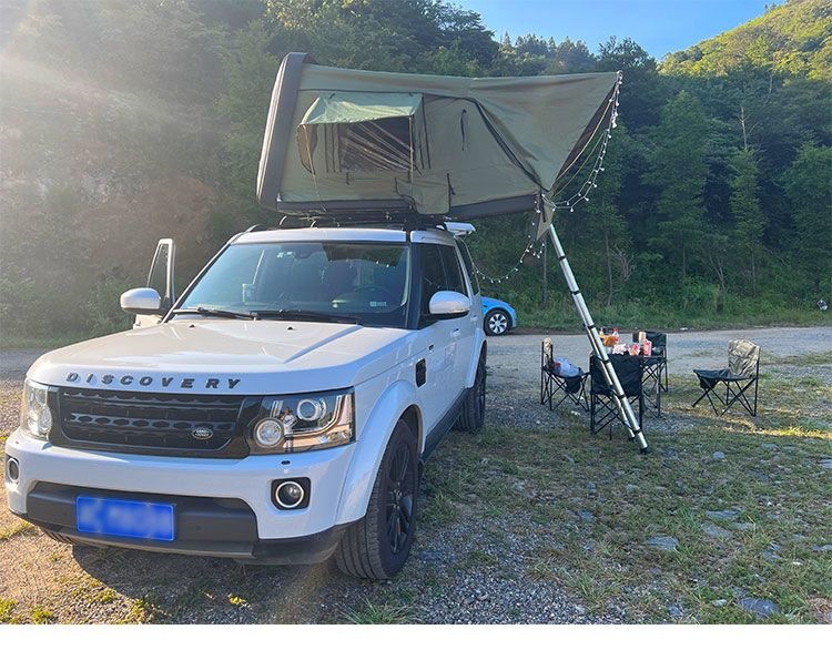Car roof tent for outdoor use, fully automatic, suitable for SUVs and sedans, for self-driving trips, foldable, quick setup, car-mounted tent for camping