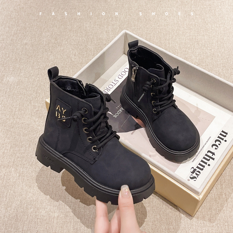 Kinder Leder Martin Boots Für Mädchen Und Jungen Herbstschuhe_voghion.com