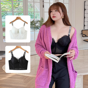 Plus Size Inner Vest with Beautiful Back for Fat mm Rhinestone Shoulder Straps Fishbone Waist Sling Wholesale N8383