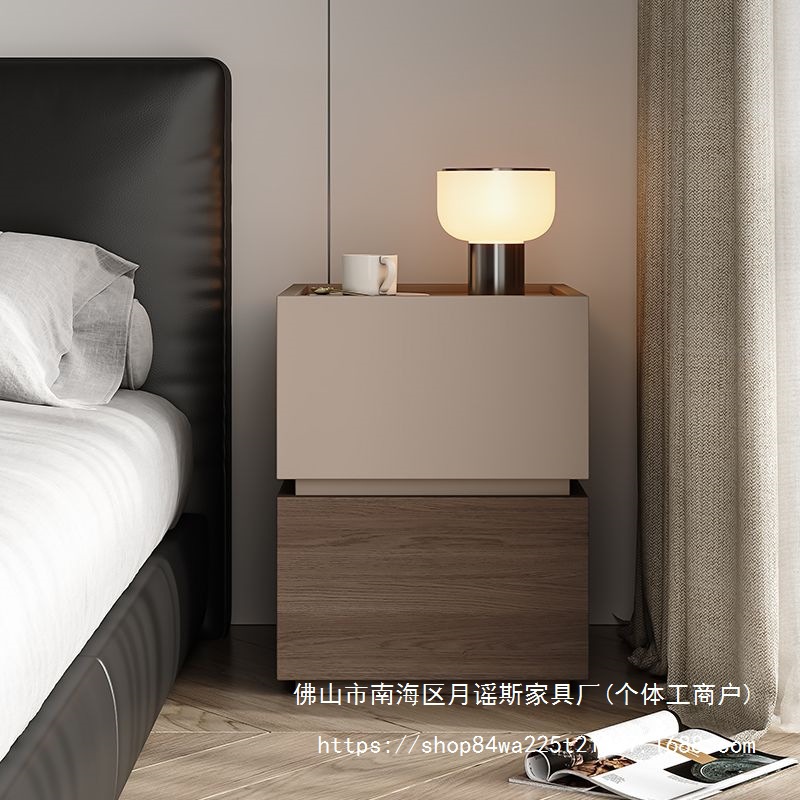 New Bedside Table Storage Modern Small Simple Home Light Luxury Creative Bedroom Solid Wood Bedside Cabinet Storage Cabinet
