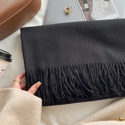 Nouvelle écharpe en cachemire Mirad de couleur unie pour femme en hiver, avec fil haut de gamme en dopamine et imitation de cachemire pour plus de chaleur et de cou_voghion.com