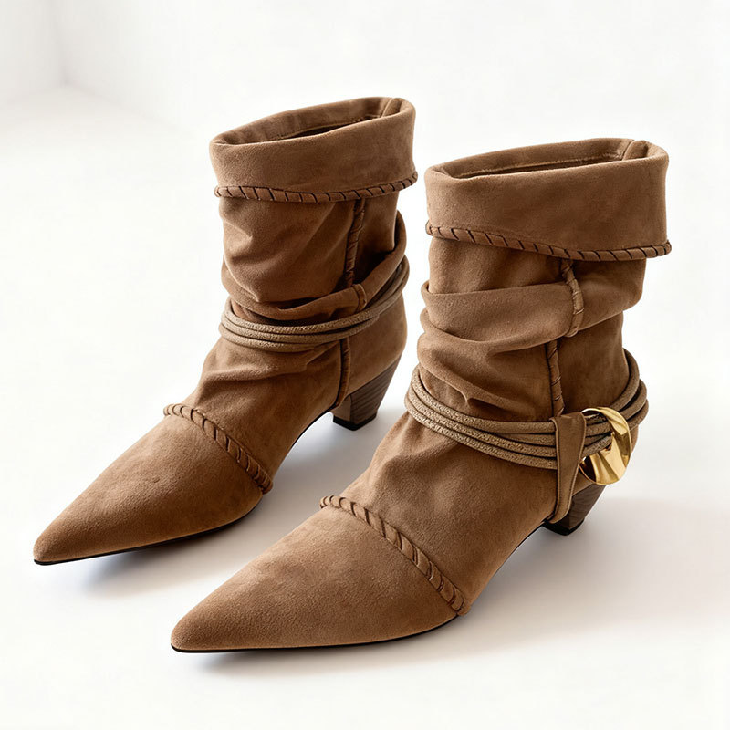 Women's Pointed Toe Suede Over The Knee Boots Autumn Winter_voghion.com