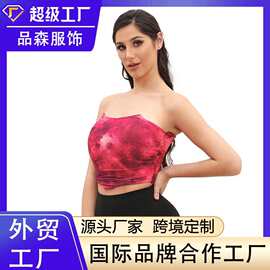 新款跨境爆款时尚鱼骨网纱系列束腰美背束胸扎染款外穿小背心胸衣