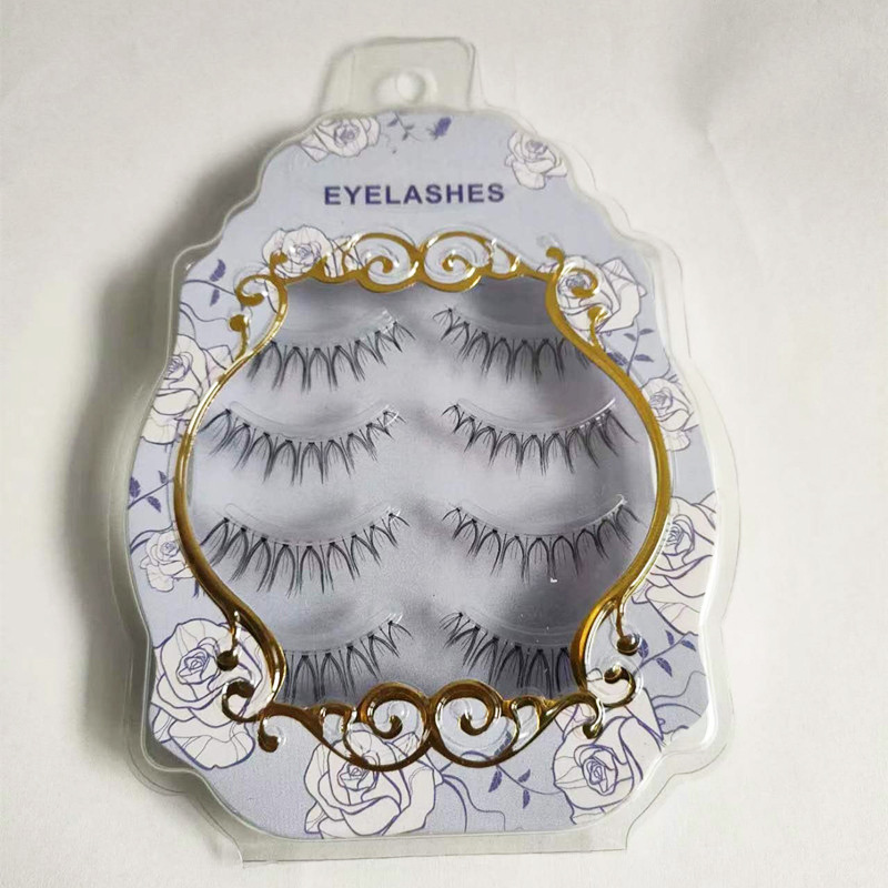 Suministro directo de fábrica transfronteriza natural larga Cruz gruesa japonés 3D afilado tallo transparente Luna doblar pestañas postizas