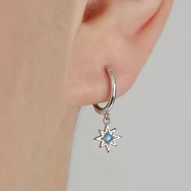 Eight-pointed Star Earrings For Men Unique Niche Design Accessory_voghion.com