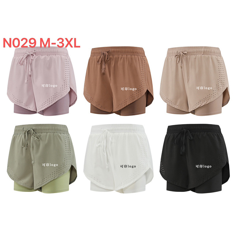 "Cross-border Foreign Trade" Sports Shorts Women's Summer Outer Wear Thin Quick-drying Pants Anti-running Double-layer Lining