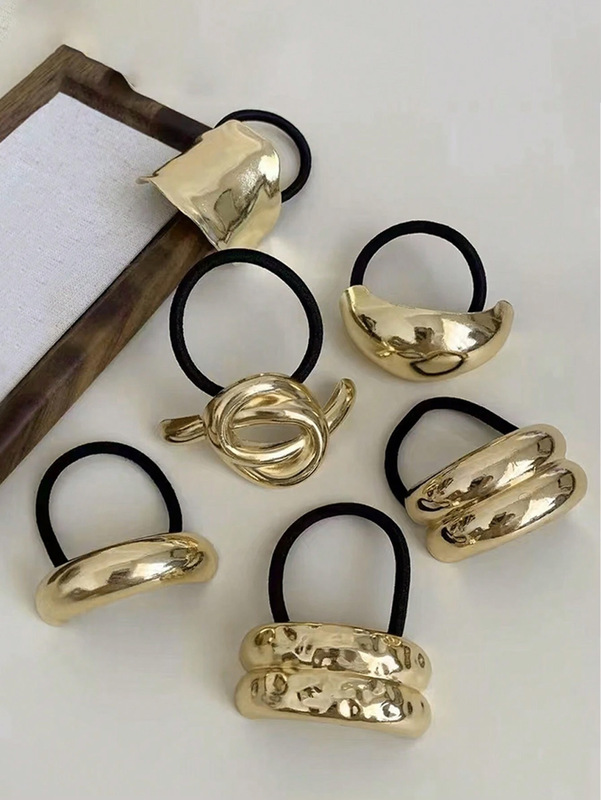 欧米のギャルの風感の金属の髪のひものシンプルな気質の女性の強い人の個性の大気のシュシュはポニーテールを編んで髪飾りを編みます。|undefined