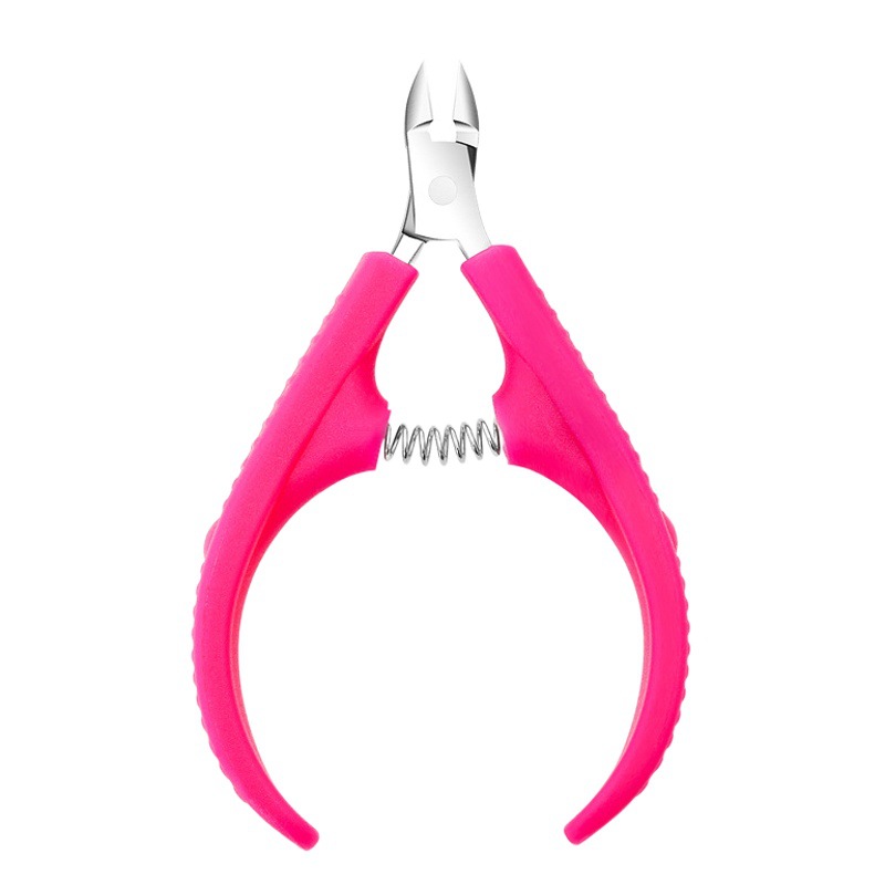 Tijeras de piel muerta de uñas con mango de plástico especial transfronterizo recorte de borde de uñas alicates de piel muerta de acero inoxidable de púas al por mayor