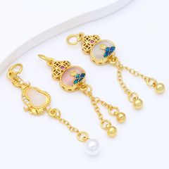 古代ゴールドアクセサリー象嵌パールペンダントサンドゴールドドリップオイル中空タッセルペンダント diy ブレスレットネックレスビーズ