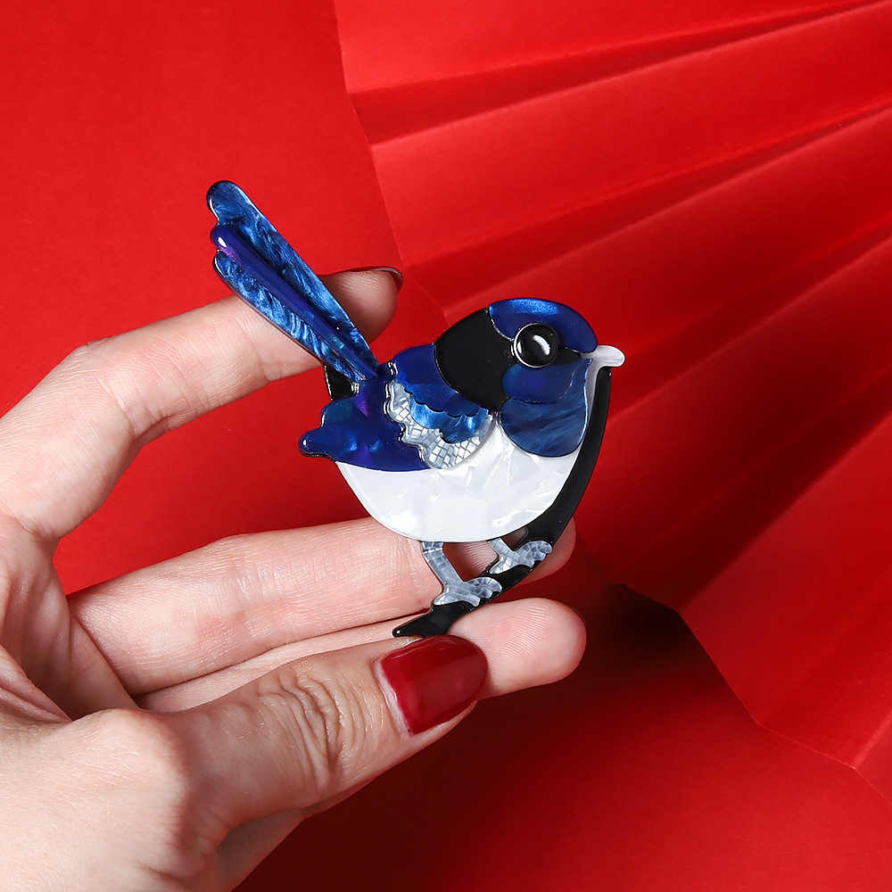 Magpie Pattern Cute Pin Magpie Arylic Stoving Varnish Unisex Brooches