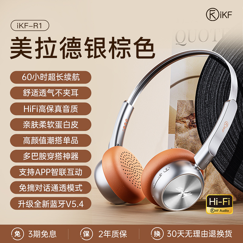 IKF r 1レトロはヘッドセットのヘッドセットを着ています。|undefined