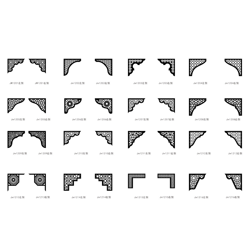 JM1201-1216跨境中东风亚克力镜面角花贴壁柜墙角装饰对角贴墙贴