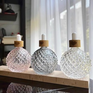 Large-Capacity 0 Glass Dispensing Bottle Bamboo Wood Spot Cap Bottle Cosmetic Dropper Bottle ml Blending 10 Essential Oil Bottles