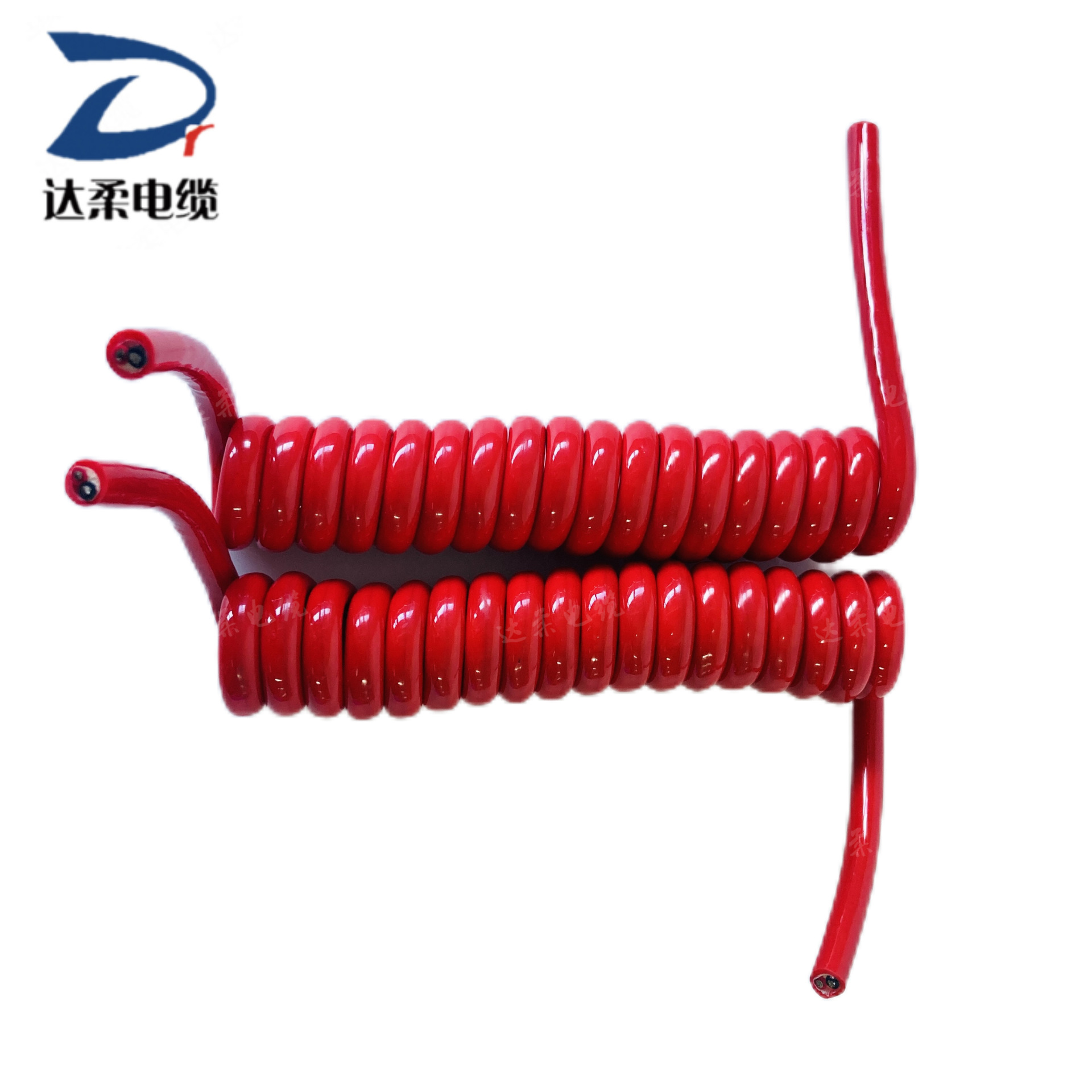 达柔牌海底探测仪用电线电缆特种黑色弹簧线PUR护套线 2*16AWG