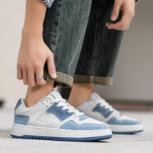 韩版轻便厚底舒适休闲鞋小众原创皮面高级感小白鞋街头潮流滑板鞋