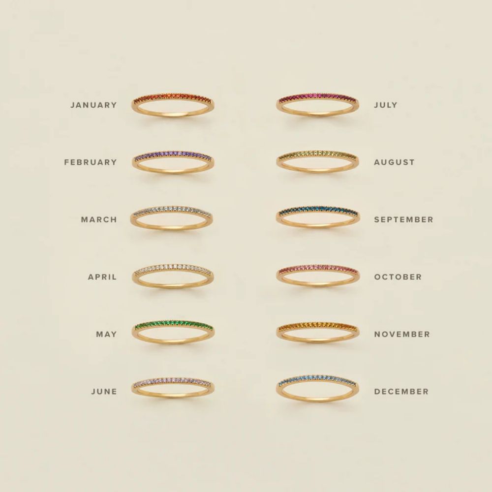 5g Weight PVD Coated Gold Plating Process Real Gold Plated Plating Material Birthstone Inlay Material Rings Classification 5, 6, 8 Ring Size 1 Piece Quantity Daily Occasion 316 Stainless Steel Material Geometric Pattern All Seasons Season Women's Gender Inlay Design IG Style Style Real Gold Plated 316 Stainless Steel PVD Coated Birthstone Geometric IG Style Rings For Women's 9