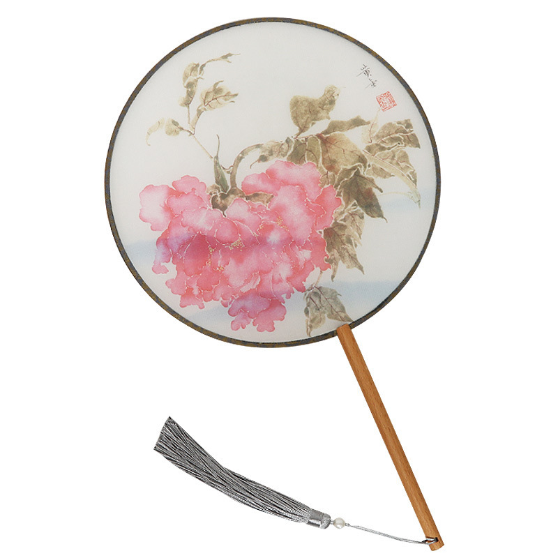 Hanfu ventilador de estilo antiguo ventilador redondo ventilador de baile clásico translúcido ventilador redondo fábrica al por mayor