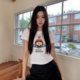SISION25 New T-shirt Women's Slim-fit Cartoon Animation Super Mary Shoulder T Casual Summer Top te