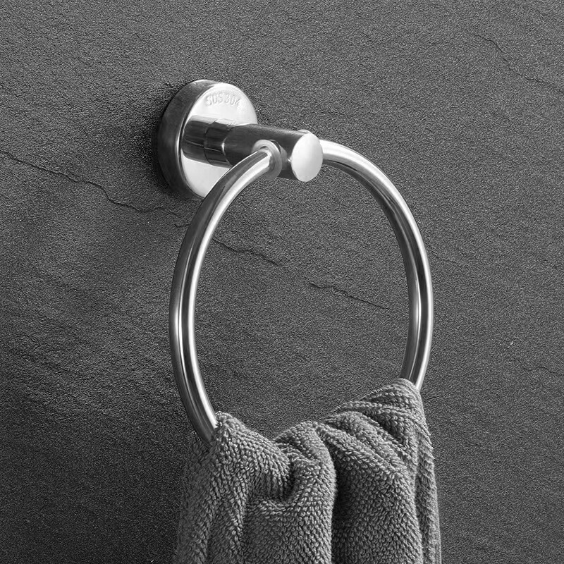Cross-border exclusive for 304 stainless steel towel ring bathroom towel hanger clothes hanger toilet non-perforated hanger