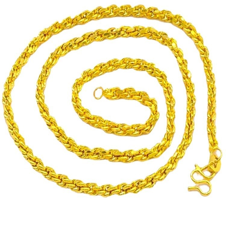 砂金のネックレスの女子学生の規格品999メッキの純粋な金色のシミュレーションの偽の黄金の素のチェーンの単鎖のペンダントのアクセサリーがありません。|undefined