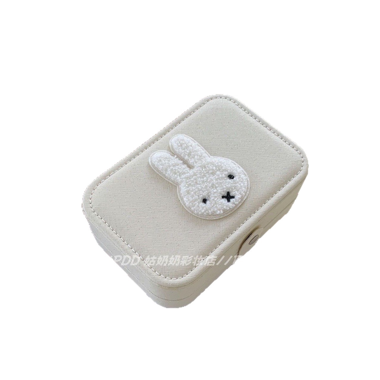 Adorable miffy conejo pendientes anillo collar caja de joyería caja de joyería de dibujos animados portátiles de gran capacidad caja de almacenamiento de alta calidad