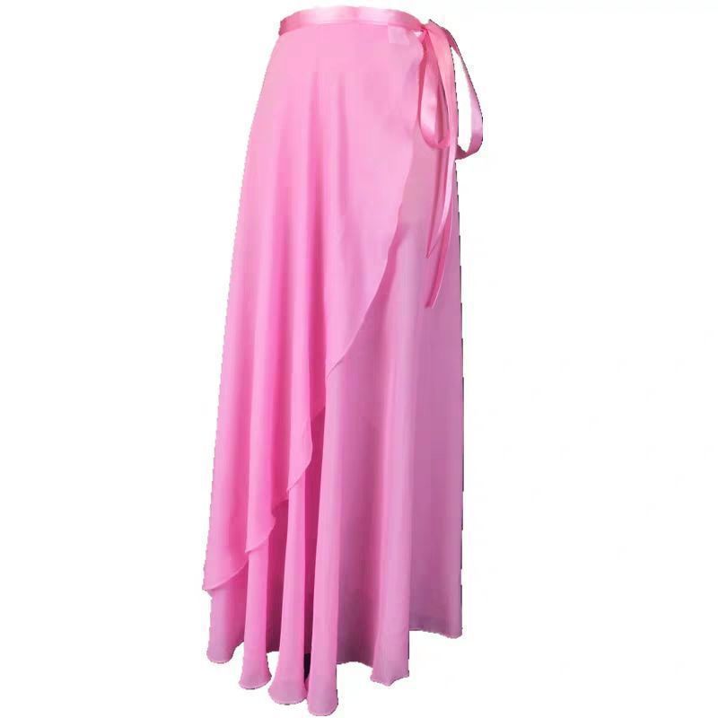 Dance Skirt Classical Dance Practice Clothing for Women Adult Ballet Skirt One-Piece Lace-Up Dance Gauze Skirt Long Style