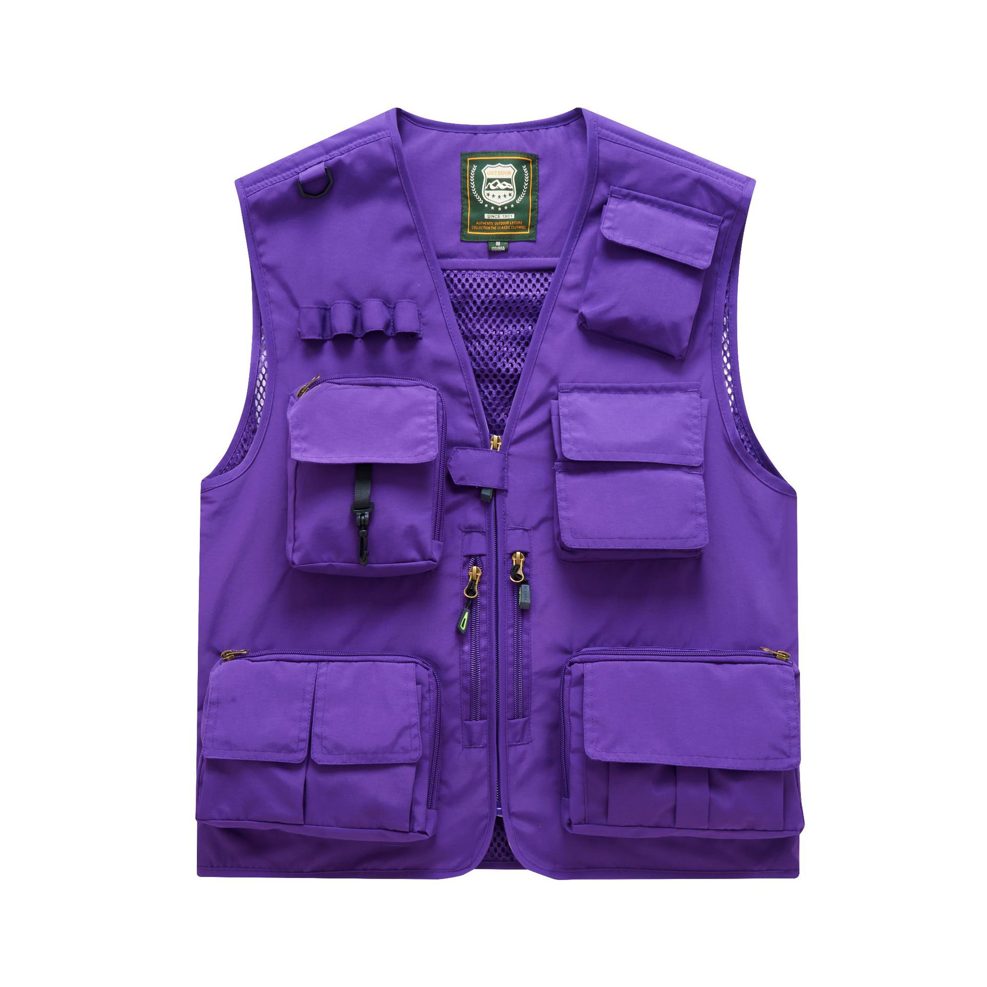 Chaleco ligero para hombre para actividades al aire libre con múltiples bolsillos, ideal para pesca y fotografía, chaleco de talla grande con diseño de ropa de trabajo estampada.