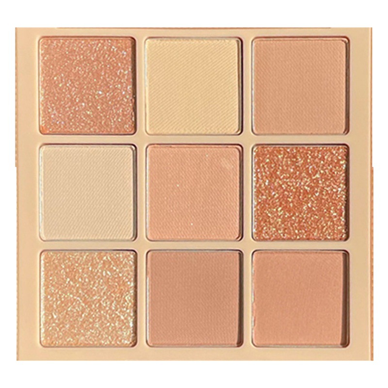 Dikalu Transparent Milk Tea Nine-Square Grids Nine-Color Acrylic Eye Shadow Palette Pearlescent Matte Nude Color Cross-Border Model