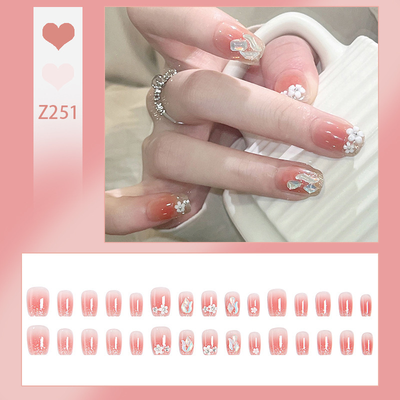 Douyin ウェアラブルネイル、フラッシュブラッシュ、オーロラフェイクネイル、ウェアラブルネイル、義烏マニキュア卸売セット|undefined