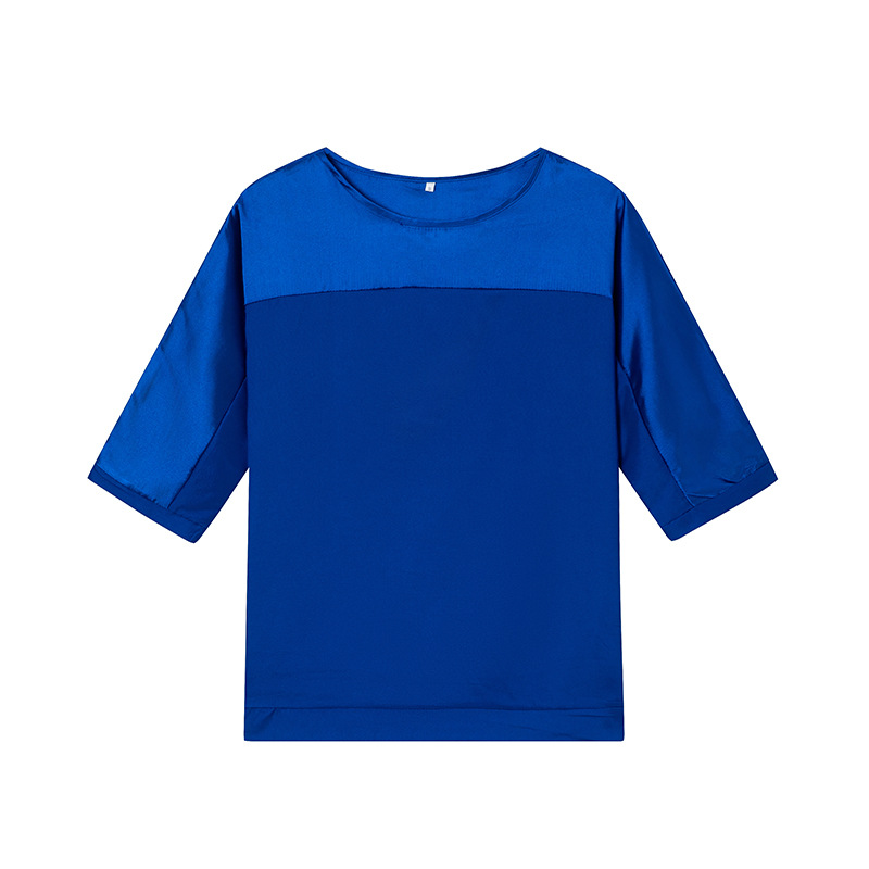 Vêtements pour femmes nouvelle mode dames lisse satin demi manches haut et pantalon costume deux pièces costume décontracté_voghion.com