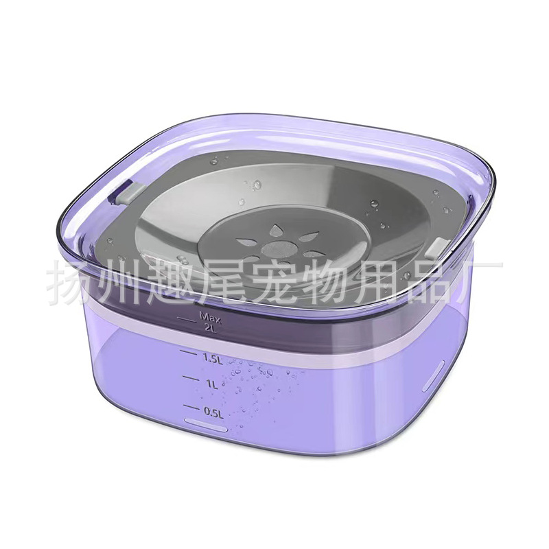 Amazon Venta caliente de gran capacidad transparente PET tazón de agua no mojado boca gato perro tazón de agua mascota flotante tazón vajilla
