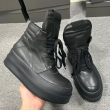 广州新款黑色高帮鞋倒三角全黑厚底增高潮男鞋靴子休闲男鞋板鞋男