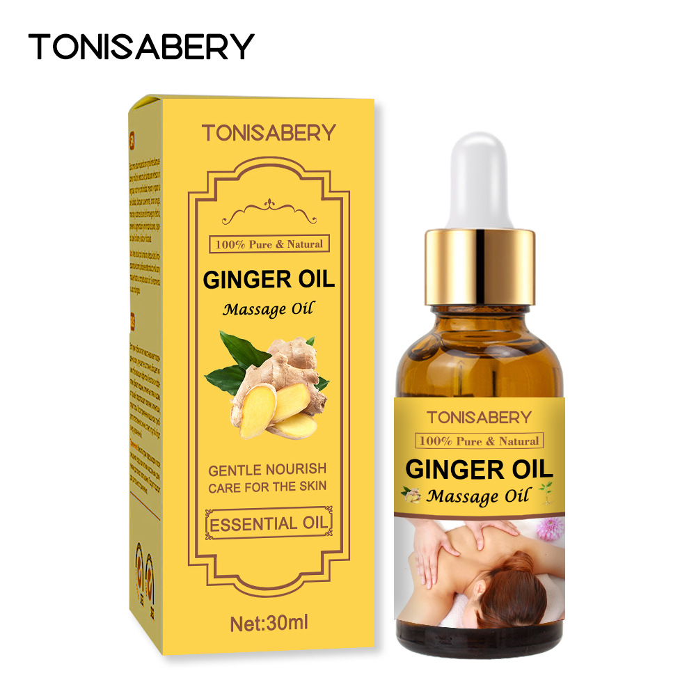 Tonisabery Massage Essential Oil Dredge Meridians Gua Sha Joint Care Ginger Oil 30ml