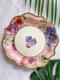 8 pieces of 22cm special-shaped plates with pink-edged flowers