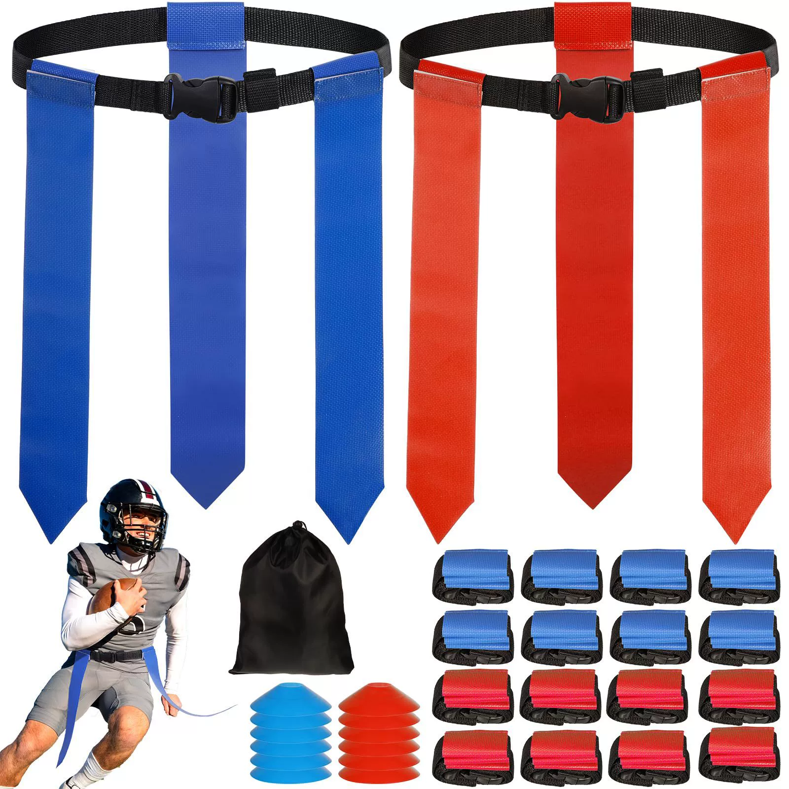 Ремень регби цветной баннер пояс спортивный игровой пояс детский тренировочный флаг