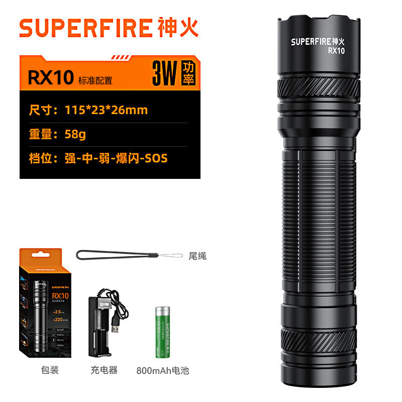 Linterna pequeña Shenhuo S3/RX10, impermeable, mini, con zoom, recargable, portátil, de alta luminosidad, fabricante, venta al por mayor