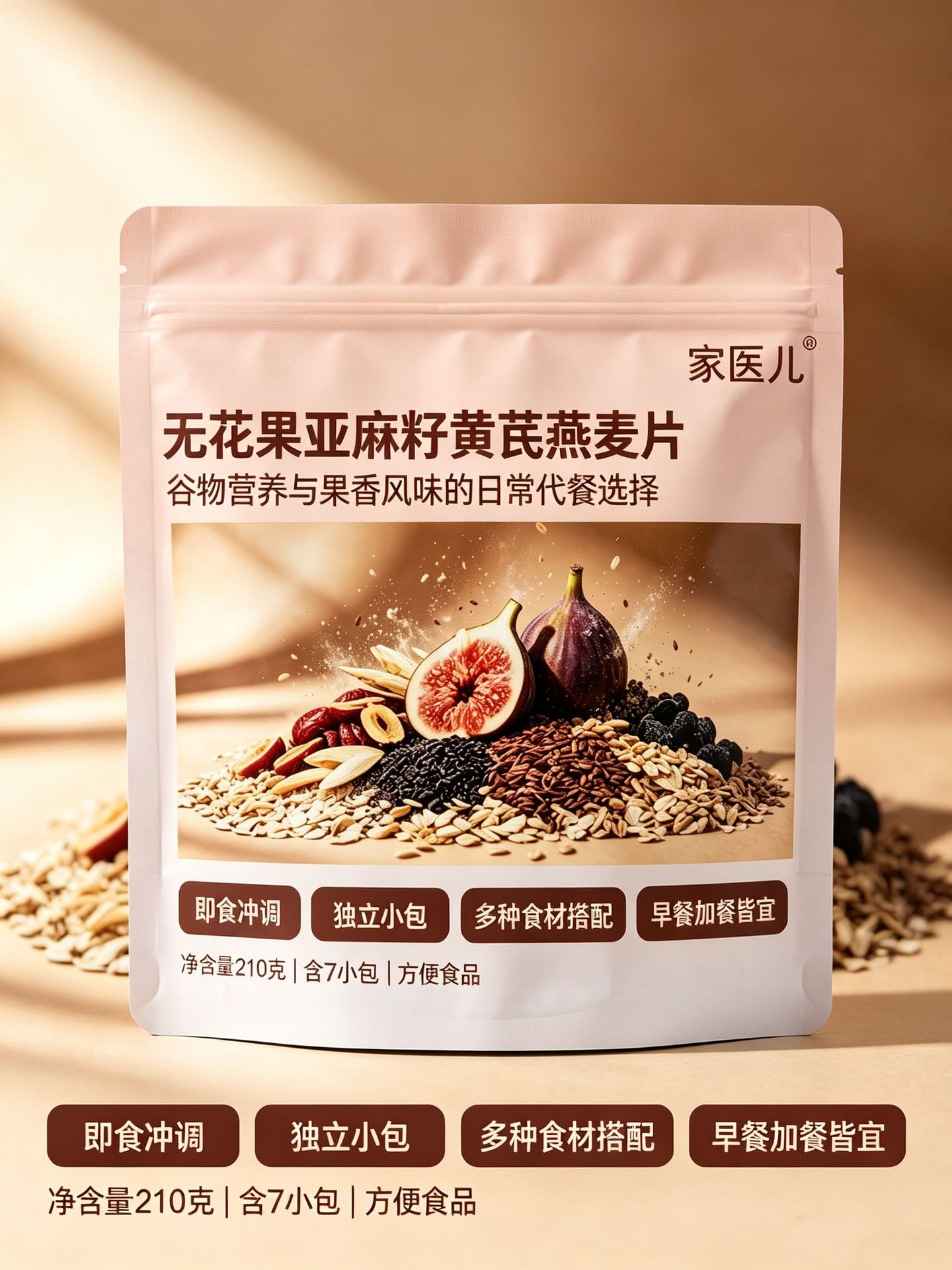 Fig Flaxseed Astragalus Oatmeal Meal Replacement 210g with Prune Chia Seeds and Probiotics specifications