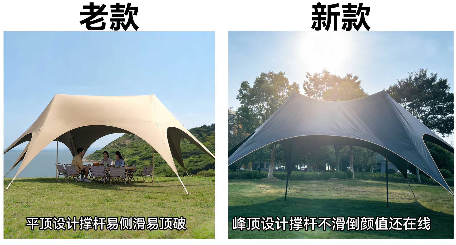 Outdoor Primitive Camping Tarp Tent Double-Peak Tarp Camping Sun Protection Rainproof Black Glue Windless Rope Sunshade Canopy