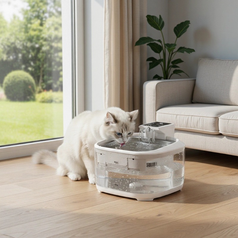 Amazon Pet Products Big Capacity Cargable Pet Drinker Automático Circulación Filtración Inducción Cat Dog Drinker