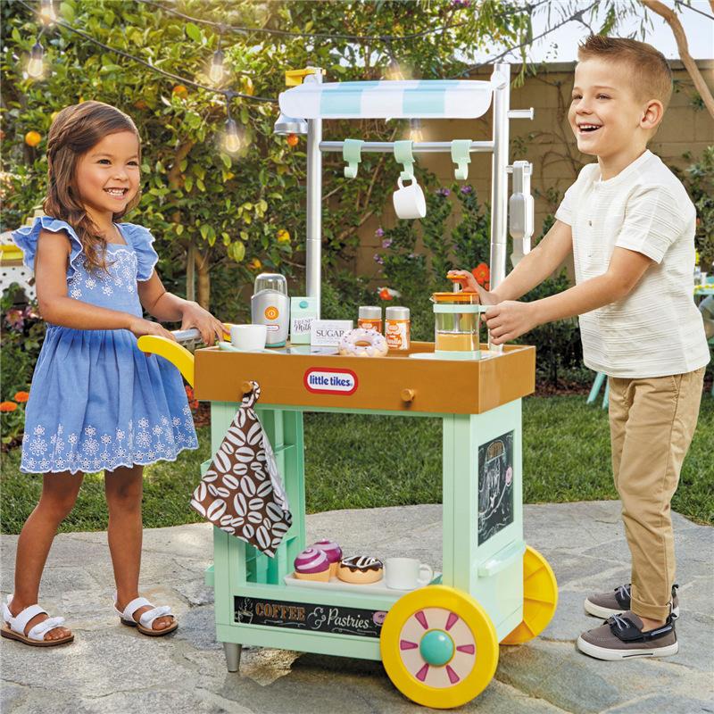Xiaotaike 2-in-1 coffee trolley children play house vending machine simulation toy boys and girls birthday gift Xiaotaike 2-in-1 coffee trolley children play house vending machine simulation toy boys and girls birthday gift
