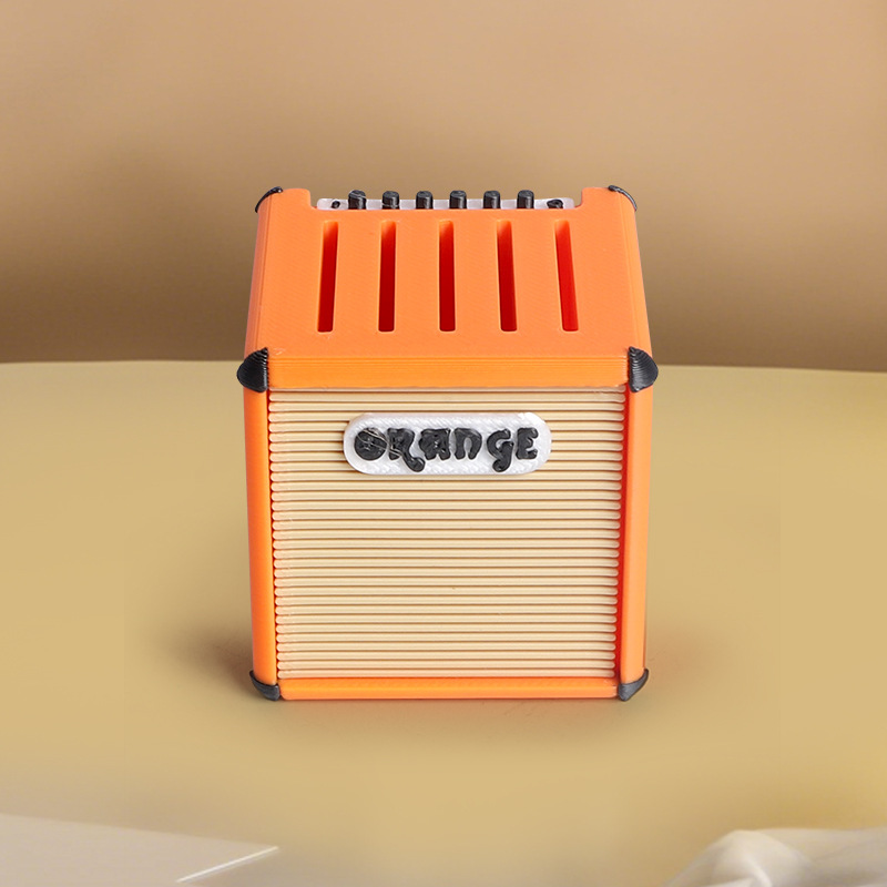 주황색 픽 보관 스피커(로고 포함)