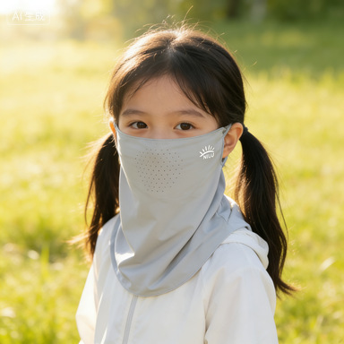Children's Sun Protection Mask Upf90 + Full Face and Neck Protection Ice Silk Breathable Anti-Uv Baby Summer Sun Protection Scarf Children's Sun Protection Mask Upf90 + Full Face and Neck Protection Ice Silk Breathable Anti-Uv Baby Summer Sun Protection Scarf