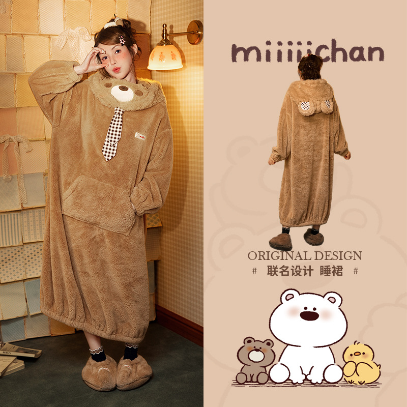 [Beneficios de liquidación] Runma Pijamas Primavera y otoño Mujeres de manga corta Verano Algodón Coral Velvet Hombres Manga larga Seda Pareja Invierno