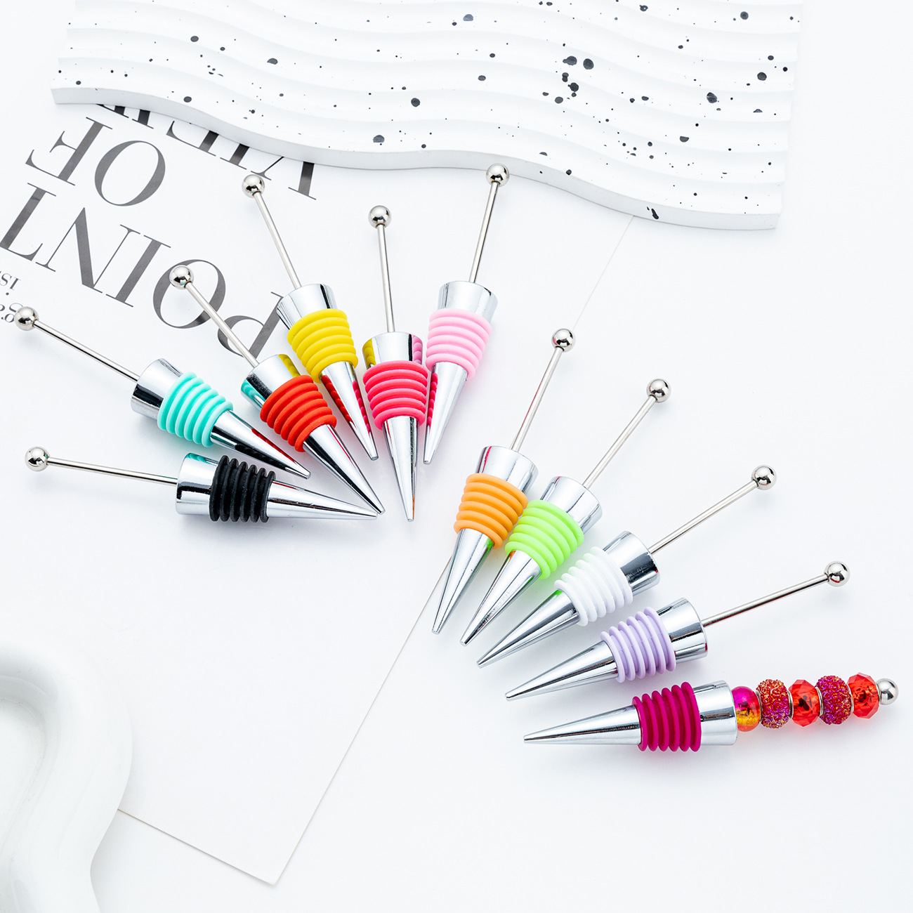 Transfronterizo DIY cuentas tapones de vino tapones de vino tapones de champán tapones de silicona tapones de aleación de vino al por mayor