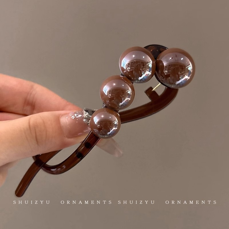 2025 nuevo clip de cabello de perla de alta calidad para mujeres, clip de cabello de torsión de cabeza de disco de torsión de cabello de mitad de un clip de cabello