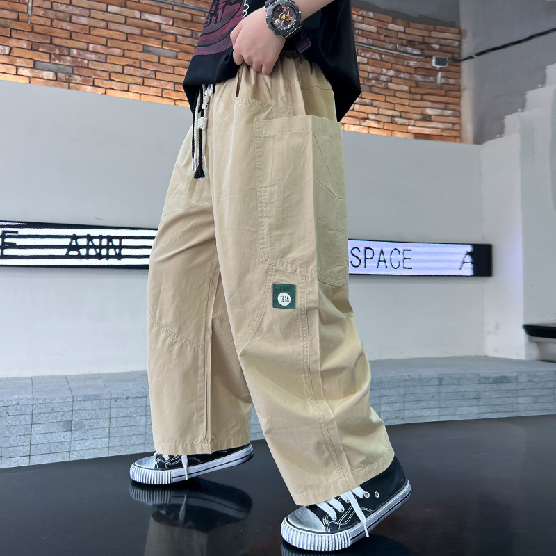 Pi Shuai Pojkar Tunna 2024 Nya Myggsäkra Mellanstorlekar Stora Barn Sommararbetsbyxor Trendiga_voghion.com